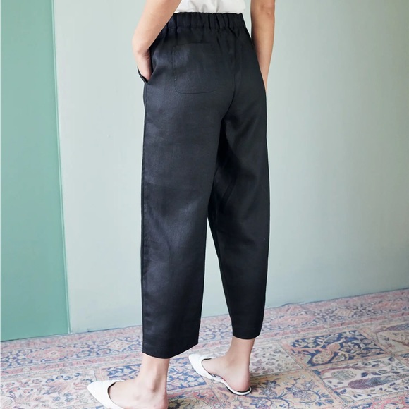 Quince European Linen Pants Black New - Picture 2 of 4